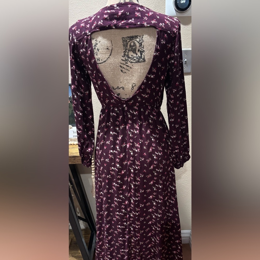 Burgundy Floral Maxi Dress